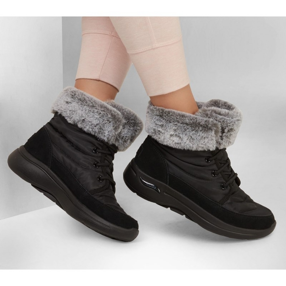 Skechers Go Walk Arch Fit Fur Ankle Boots